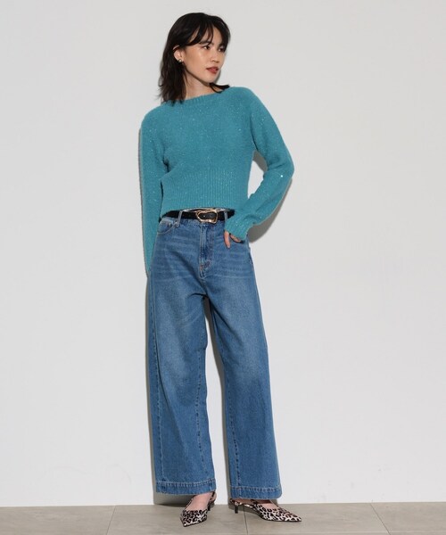 GALLEST(ギャレスト)の「◆フェザースパンコール2wayカーディガン(カーディガン/ボレロ・レディース・ブラック/ブルーグリーン/ナチュラル・38)」の5枚目の写真