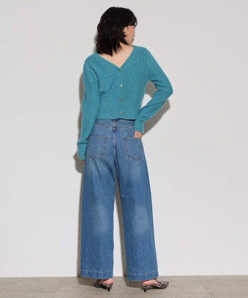 GALLEST(ギャレスト)の「◆フェザースパンコール2wayカーディガン(カーディガン/ボレロ・レディース・ブラック/ブルーグリーン/ナチュラル・38)」の7枚目の写真