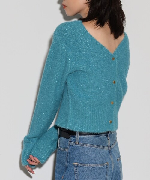 GALLEST(ギャレスト)の「◆フェザースパンコール2wayカーディガン(カーディガン/ボレロ・レディース・ブラック/ブルーグリーン/ナチュラル・38)」の9枚目の写真