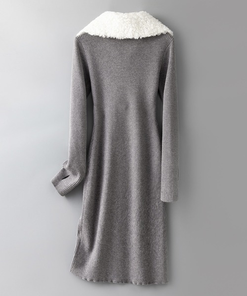 ファー襟付き2wayニットワンピース（ワンピース）｜SAISON DE PAPILLON