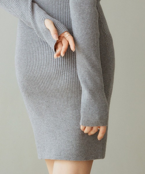 ファー襟付き2wayニットワンピース（ワンピース）｜SAISON DE PAPILLON