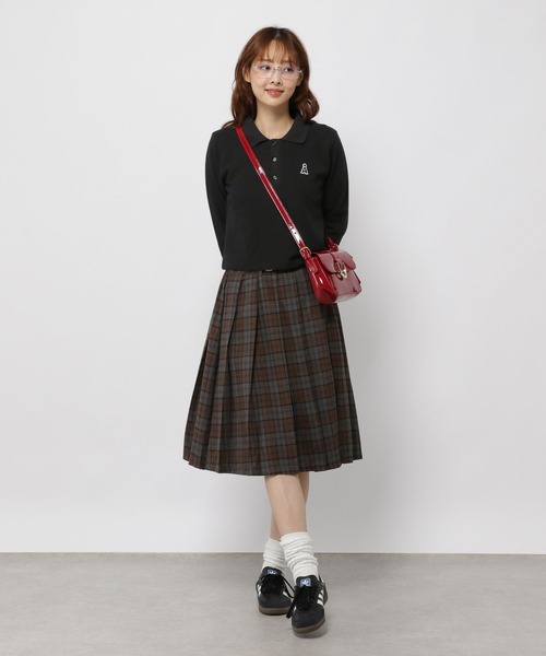3.3 Field Trip （3.3フィールドトリップ）の「3.3 Field Trip／ベルトツキチェックスカート（スカート・レディース・グレー/ブラウン・FREE）」の16枚目の写真