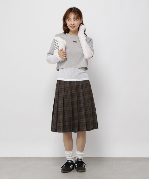 3.3 Field Trip （3.3フィールドトリップ）の「3.3 Field Trip／ベルトツキチェックスカート（スカート・レディース・グレー/ブラウン・FREE）」の17枚目の写真