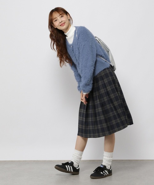 3.3 Field Trip （3.3フィールドトリップ）の「3.3 Field Trip／ベルトツキチェックスカート（スカート・レディース・グレー/ブラウン・FREE）」の9枚目の写真