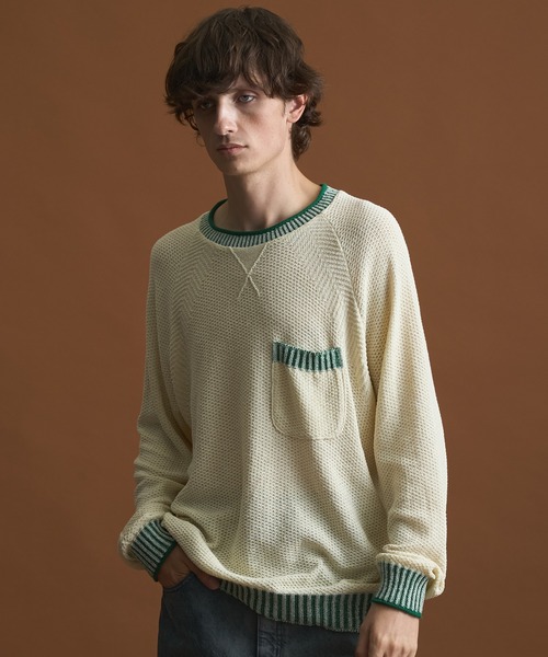 クラシアンドトリップス パブリッシング ニット セーター 長袖 カーキ JIGGYS SHOP（ジギーズショップ） ニット セーター メンズ トップス