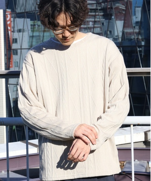 Right-on(ライトオン)の「NEOSARTIC(ネオサーティック)【メンズ】カットケーブルアンサンブル(その他トップス・メンズ・ネイビー/ダークグレー/ライトベージュ・M/L/XL)」の3枚目の写真