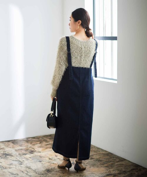 le.coeur blanc（ルクールブラン）の「デニムサロペットスカート（デニムスカート・レディース・ネイビー/ブルー・38）」の19枚目の写真