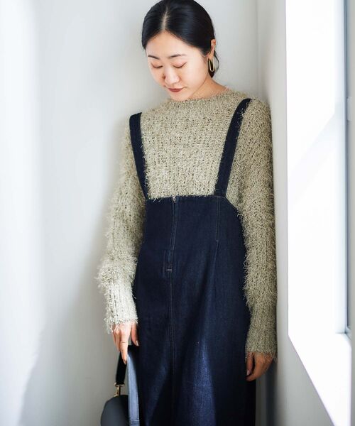 le.coeur blanc（ルクールブラン）の「デニムサロペットスカート（デニムスカート・レディース・ネイビー/ブルー・38）」の20枚目の写真