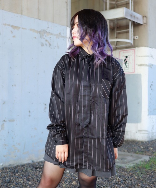 Bling Leads(ブリングリーズ)の「Z)【BLINGLEADS】ABM21885 ネクタイ付きシャツ2(シャツ/ブラウス・メンズ・ブラック系その他/ホワイト系その他2/ホワイト系その他/ホワイト系その他3・FREE)」の22枚目の写真