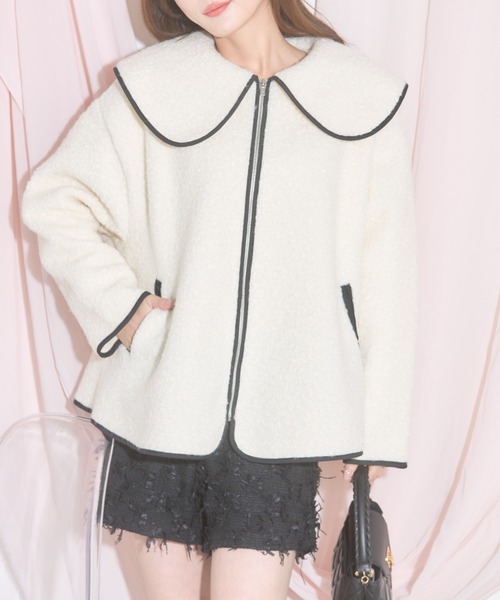 tocco closet(トッコ クローゼット)の「【ZOZO限定】ループブークレージャケット(その他アウター・レディース・ブラック/アイボリー/チャコールグレー・M)」の12枚目の写真