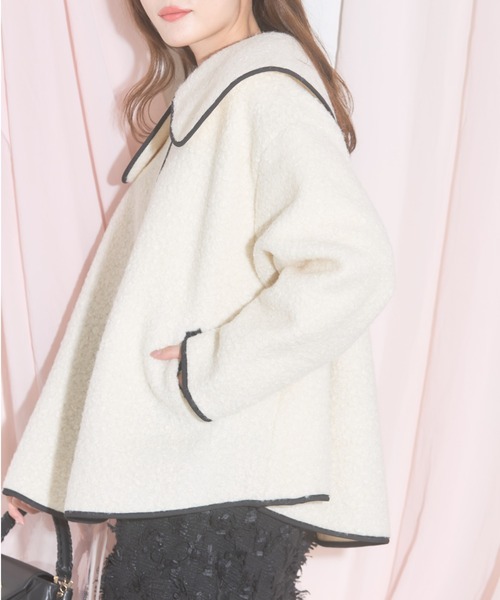 tocco closet(トッコ クローゼット)の「【ZOZO限定】ループブークレージャケット(その他アウター・レディース・ブラック/アイボリー/チャコールグレー・M)」の17枚目の写真
