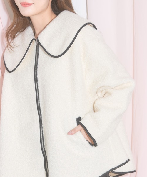 tocco closet(トッコ クローゼット)の「【ZOZO限定】ループブークレージャケット(その他アウター・レディース・ブラック/アイボリー/チャコールグレー・M)」の19枚目の写真