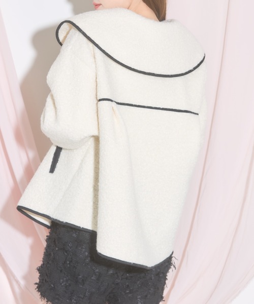 tocco closet(トッコ クローゼット)の「【ZOZO限定】ループブークレージャケット(その他アウター・レディース・ブラック/アイボリー/チャコールグレー・M)」の18枚目の写真