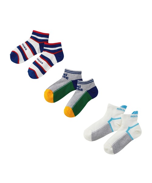 MIKI HOUSE(ミキハウス)の「ローカットソックスパック3足セット(17cm-23cm)(ソックス/靴下・キッズ・イエロー/ホワイト/ブルー/グレー・21cm/19cm/17cm/17-19cm/19-21cm/21-23cm)」の2枚目の写真