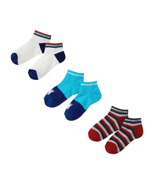 MIKI HOUSE(ミキハウス)の「ローカットソックスパック3足セット(17cm-23cm)(ソックス/靴下・キッズ・イエロー/ホワイト/ブルー/グレー・21cm/19cm/17cm/17-19cm/19-21cm/21-23cm)」の3枚目の写真