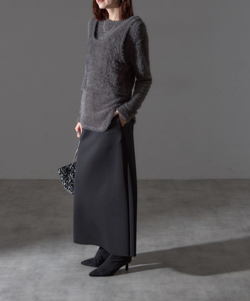 【セール】【アンサンブルセット】シャギーニット＋タンクキャミセット（ニット/セーター）｜each（イーチ）