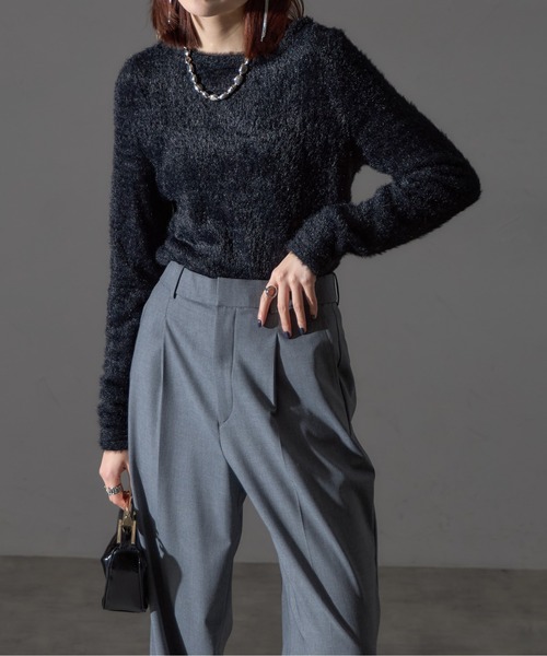 【セール】【アンサンブルセット】シャギーニット＋タンクキャミセット（ニット/セーター）｜each（イーチ）