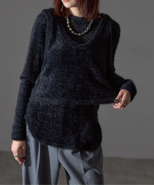 【セール】【アンサンブルセット】シャギーニット＋タンクキャミセット（ニット/セーター）｜each（イーチ）