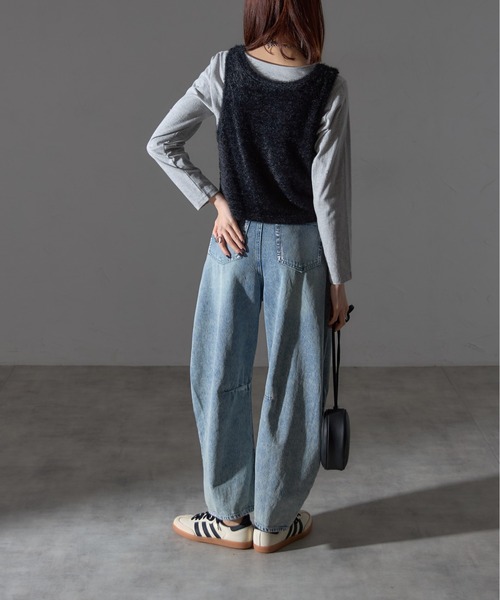 【セール】【アンサンブルセット】シャギーニット＋タンクキャミセット（ニット/セーター）｜each（イーチ）