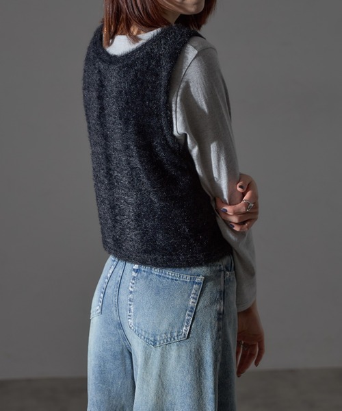 【セール】【アンサンブルセット】シャギーニット＋タンクキャミセット（ニット/セーター）｜each（イーチ）