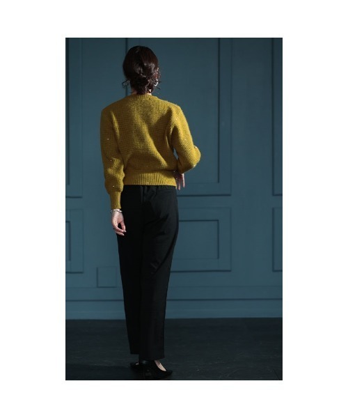 Sawa a la mode(サワアラモード)の「パール付きワッフルニット(ニット/セーター・レディース・マスタード/ブラック・FREE)」の21枚目の写真