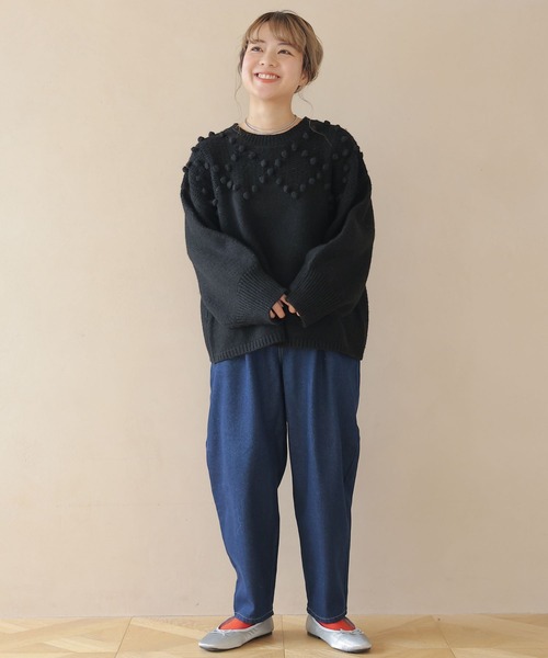 セール】【my fit CLIP/saito企画】3ゲージポンポンニットプルオーバー