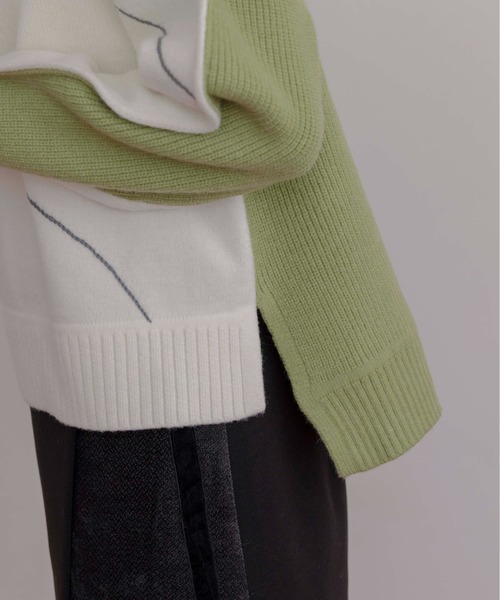 Eimee Law（エイミーロウ）の「ラインデザイン配色ニット（ニット/セーター・レディース・ブラック/アイボリー/ピンク/オフホワイト/チャコールグレー・FREE）」の19枚目の写真