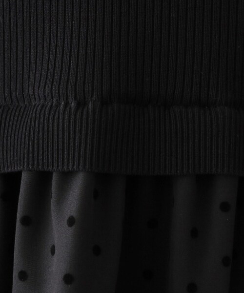 【セール】ニット×ドット柄 ドッキングニットワンピース（ワンピース）｜OPAQUE.CLIP（オペークドットクリップ）