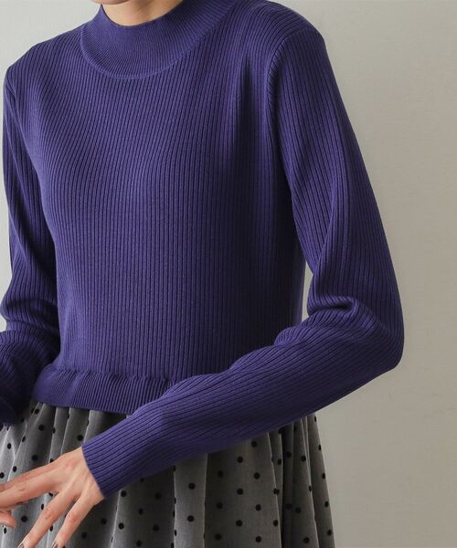 【セール】ニット×ドット柄 ドッキングニットワンピース（ワンピース）｜OPAQUE.CLIP（オペークドットクリップ）