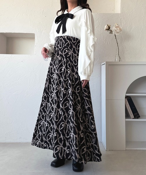 セール】アソート柄ドッキングワンピース【ZOZOTOWN限定アイテム