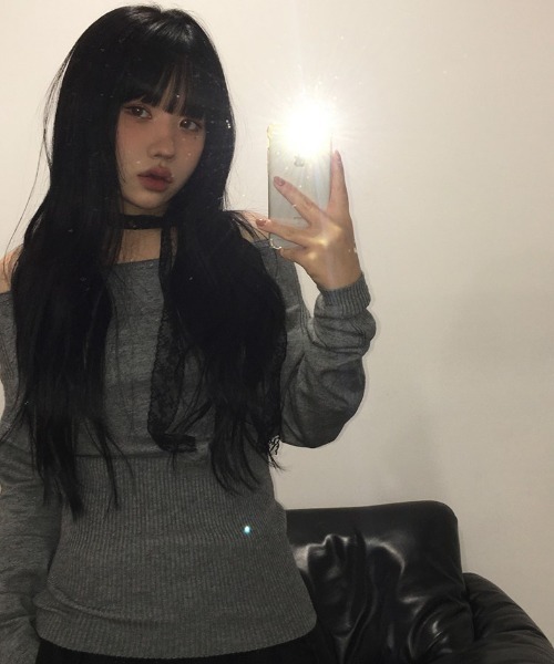 レーススカーフ付きオフショルダーニット（ニット/セーター）｜anyonemore（エニワンモア）