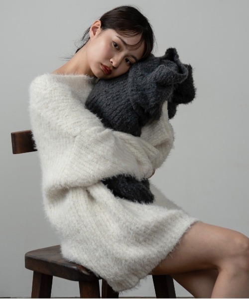 aimeine エメイン　 フォックスカシミヤオフショル2wayニット エメイン フォックスカシミヤオフショル2wayニット - メルカリ