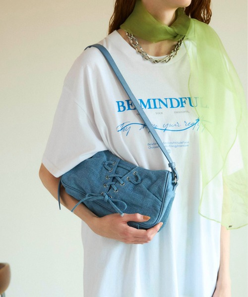 Lace Up Denim Saddle Bag/レースアップデニムサドルバッグ【MAISON