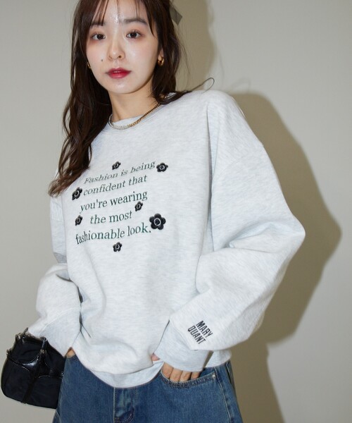 新品未使用タグ付★MARY QUANT × PUBLUX刺繍ロゴスウェット セール】MARY QUANT × PUBLUX/マリークワント ロゴ刺繍