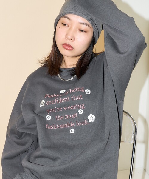 フリークスストア　マリークワント 袖刺繍 オーガンジー スウェット フリークスストア マリークワント 袖刺繍 オーガンジー