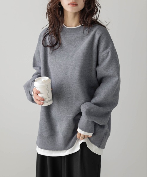 La-gemme（ラジェム）の「裏起毛 レイヤード風スウェットプルオーバー