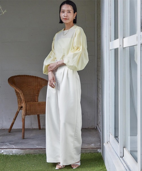 ウエストタックセンタープレスワイドパンツ（その他パンツ）｜ur's