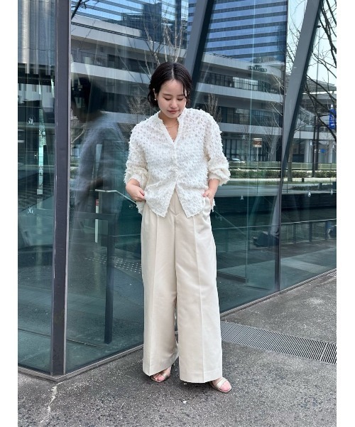 UR'S(ユアーズ)の「ウエストタックセンタープレスワイドパンツ(その他パンツ・レディース・チャコール/ライトベージュ/ホワイト・L/M/S)」の6枚目の写真