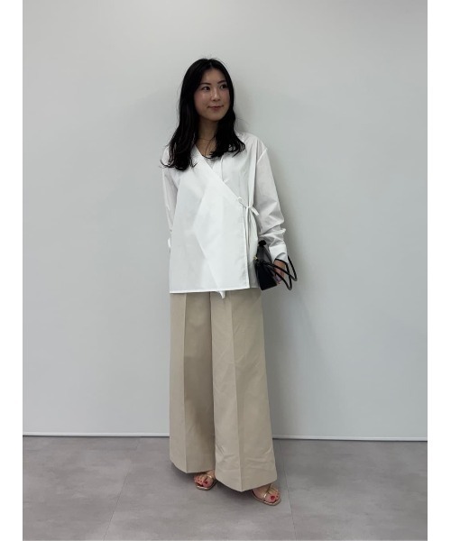セール】ウエストタックセンタープレスワイドパンツ（その他