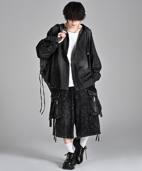ADRER(アドラー)の「over size shirt parker / オーバーサイズシャツパーカー(シャツ/ブラウス・メンズ・ブラック系1/ブラウン系1/ブラック系2/ホワイト系1/ブラック系3/ブラウン系2/ブラック系4/ブルー系1/ブラウン系3・L/M/S/XS)」の20枚目の写真