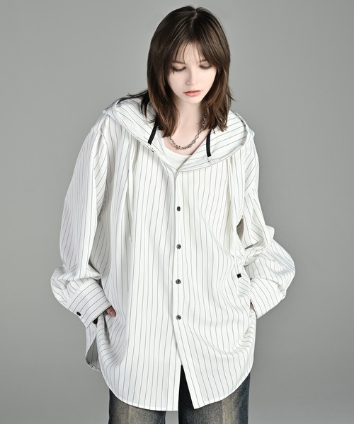 早い者勝ち！　【ADRER】over size shirt parker over size shirt parker / オーバーサイズシャツパーカー