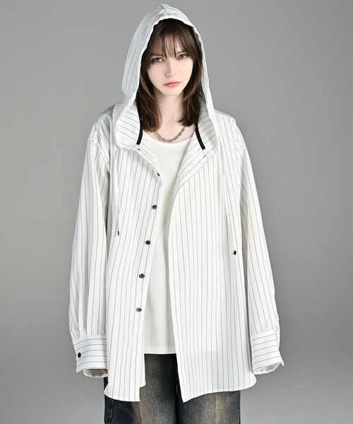 早い者勝ち！　【ADRER】over size shirt parker over size shirt parker / オーバーサイズシャツパーカー