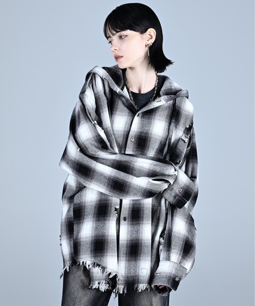 【ADRER】over size shirt parker 付属品完備 over size shirt parker / オーバーサイズシャツパーカー