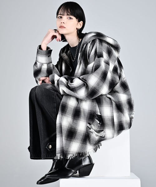 【ADRER】over size shirt parker 付属品完備 over size shirt parker / オーバーサイズシャツパーカー