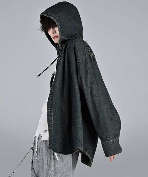 over size shirt parker / オーバーサイズシャツパーカー（シャツ