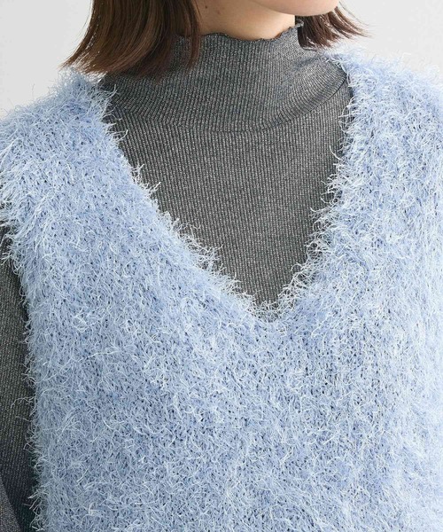 セール】Vネックフサフサベスト（ベスト）｜Green Parks