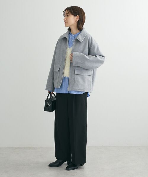 Green　Parks（グリーンパークス）の「Vネックフサフサベスト（ベスト・レディース・ライトグレー/サックスブルー/ホワイト系その他2・FREE）」の13枚目の写真