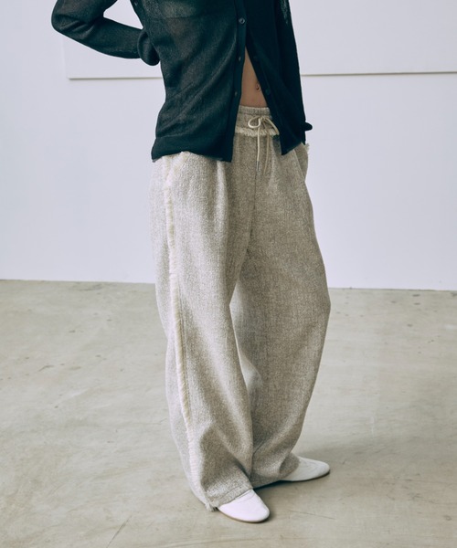 EN NEUME(エンノイム)の「【Set Up】Tweed Easy Pants(その他パンツ・レディース・ブルー/グレイッシュベージュ/アイボリー・FREE)」の2枚目の写真