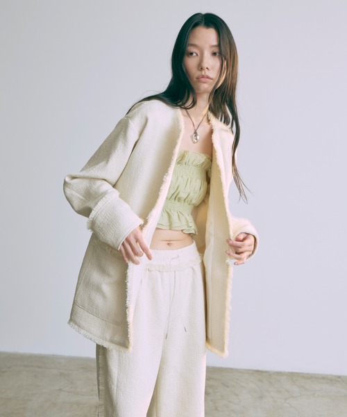 EN NEUME(エンノイム)の「【Set Up】Tweed Easy Pants(その他パンツ・レディース・ブルー/グレイッシュベージュ/アイボリー・FREE)」の7枚目の写真