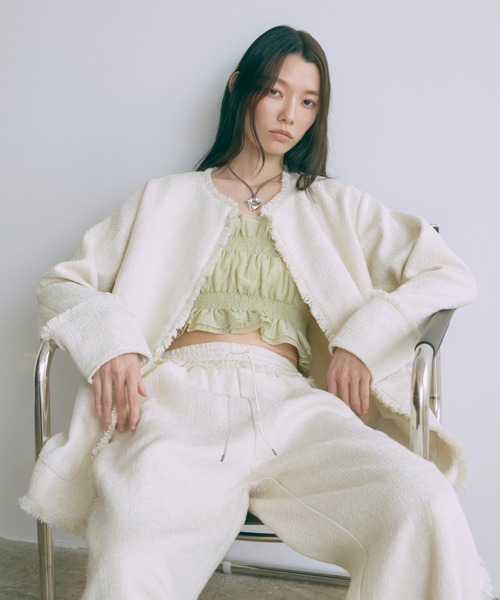 EN NEUME(エンノイム)の「【Set Up】Tweed Easy Pants(その他パンツ・レディース・ブルー/グレイッシュベージュ/アイボリー・FREE)」の5枚目の写真